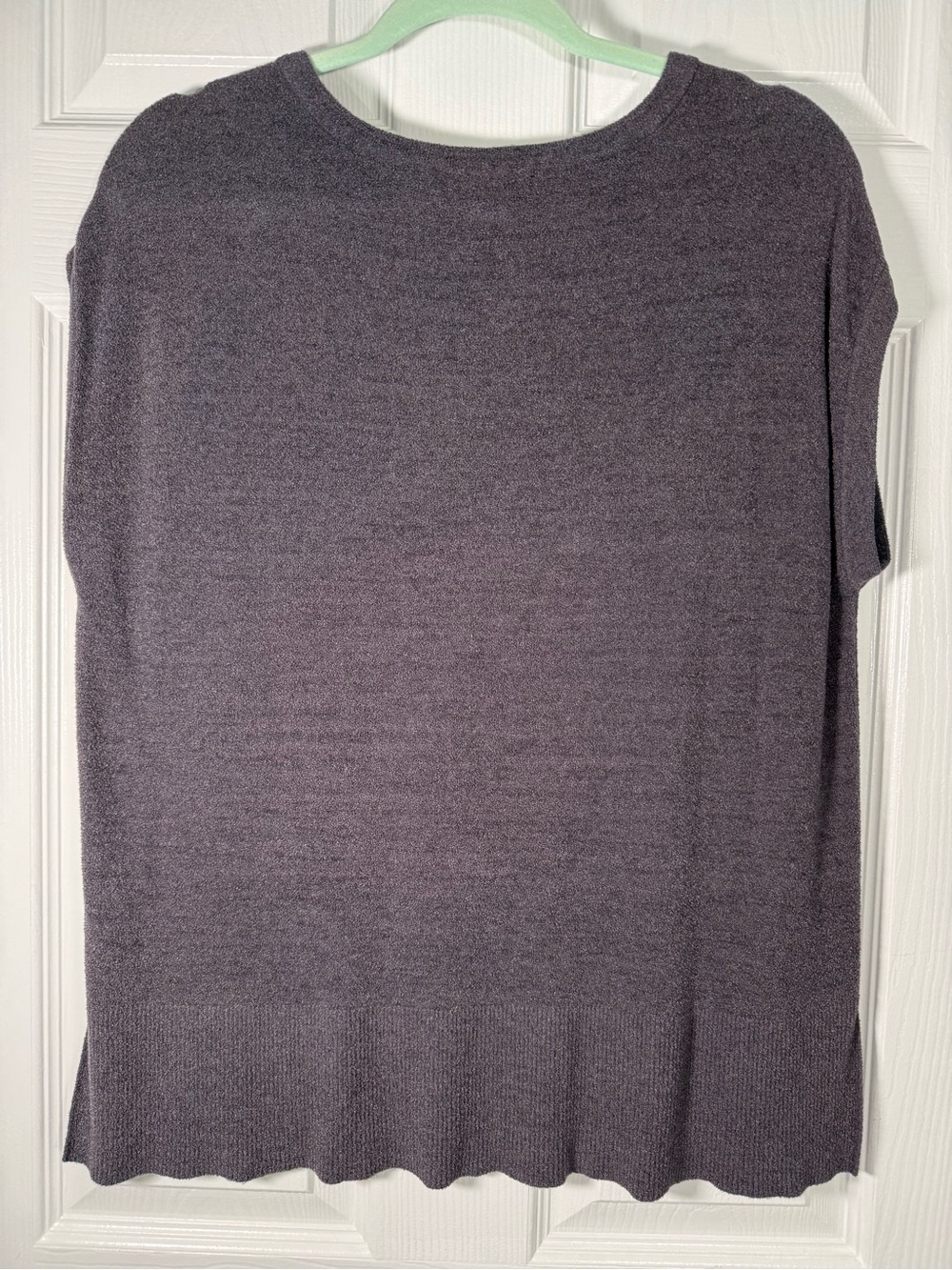 Barefoot Dreams Scoop Neck Short Sleeve Top in Charcoal Gray - Picture 3 of 9